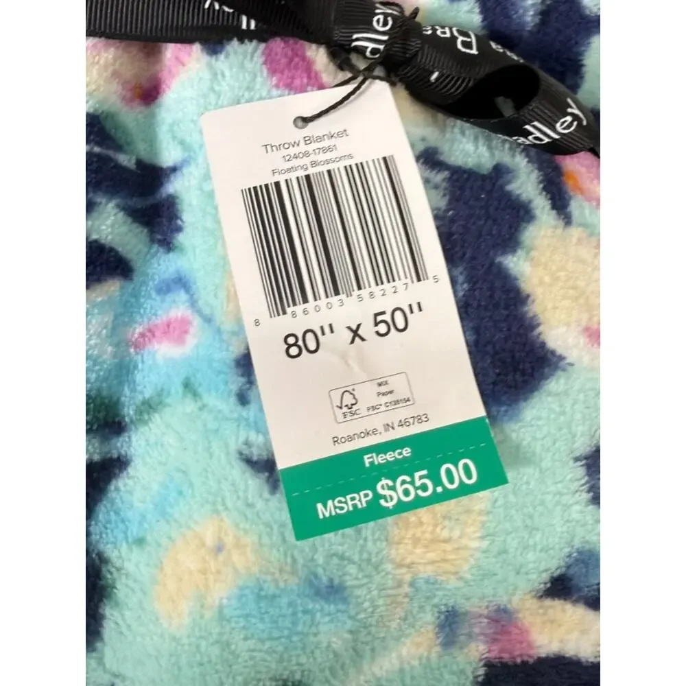 VERA BRADLEY Floating Blossoms Plush Blanket NEW